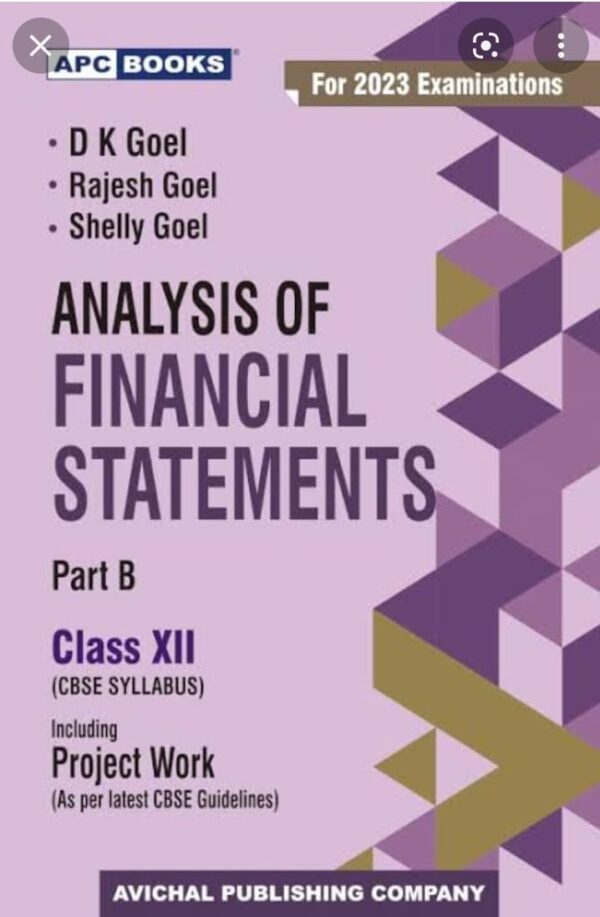 APC Analysis of Financial Statements Class XII, Part-B (Including Project Work) Edition 2023